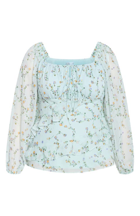 Ditsy Ruffle Top