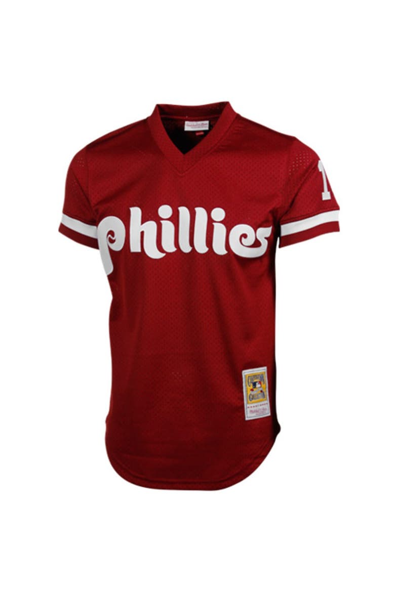 Men's Mitchell & Ness Darren Daulton Red Philadelphia Phillies Cooperstown Mesh Batting Practice Jersey, Alternate, color, Scarlet
