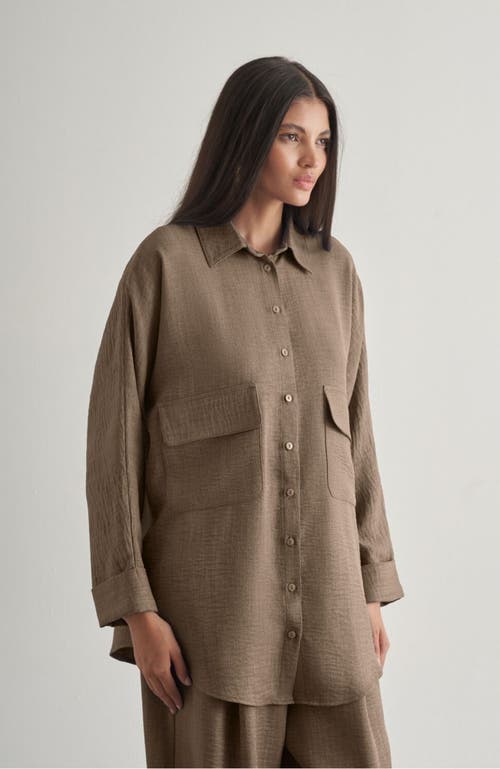 Mizalle Linen Tunic In Green