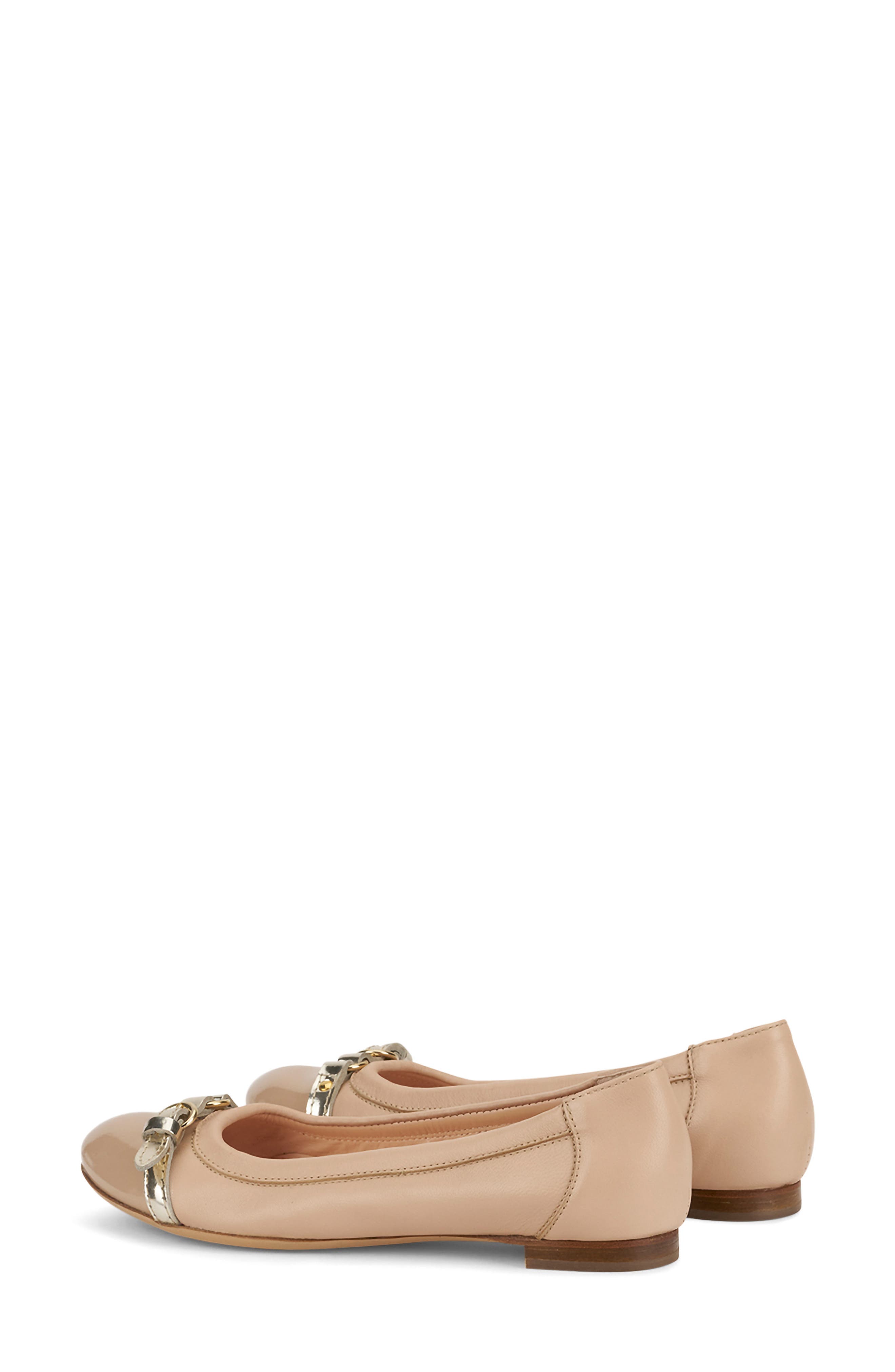 Monika Cap Toe Ballet Flat, Alternate, color, BASI-GHIB-GOLD