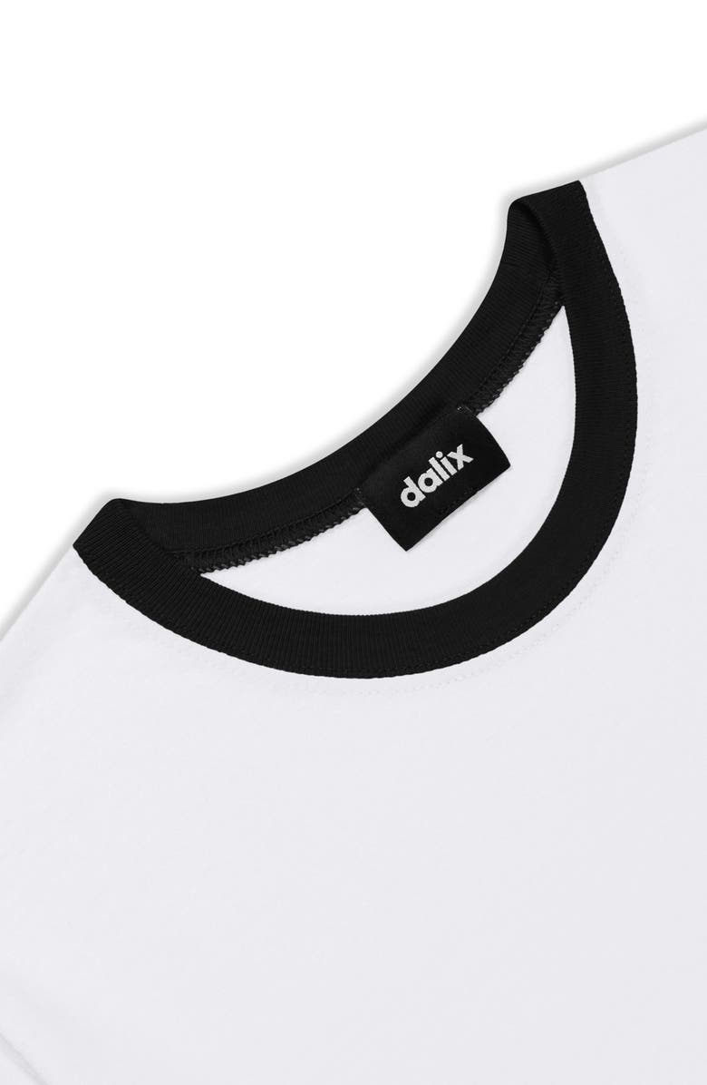 Dalix Mens Ghost Jersey Ringer Tee, Alternate, color, White Black