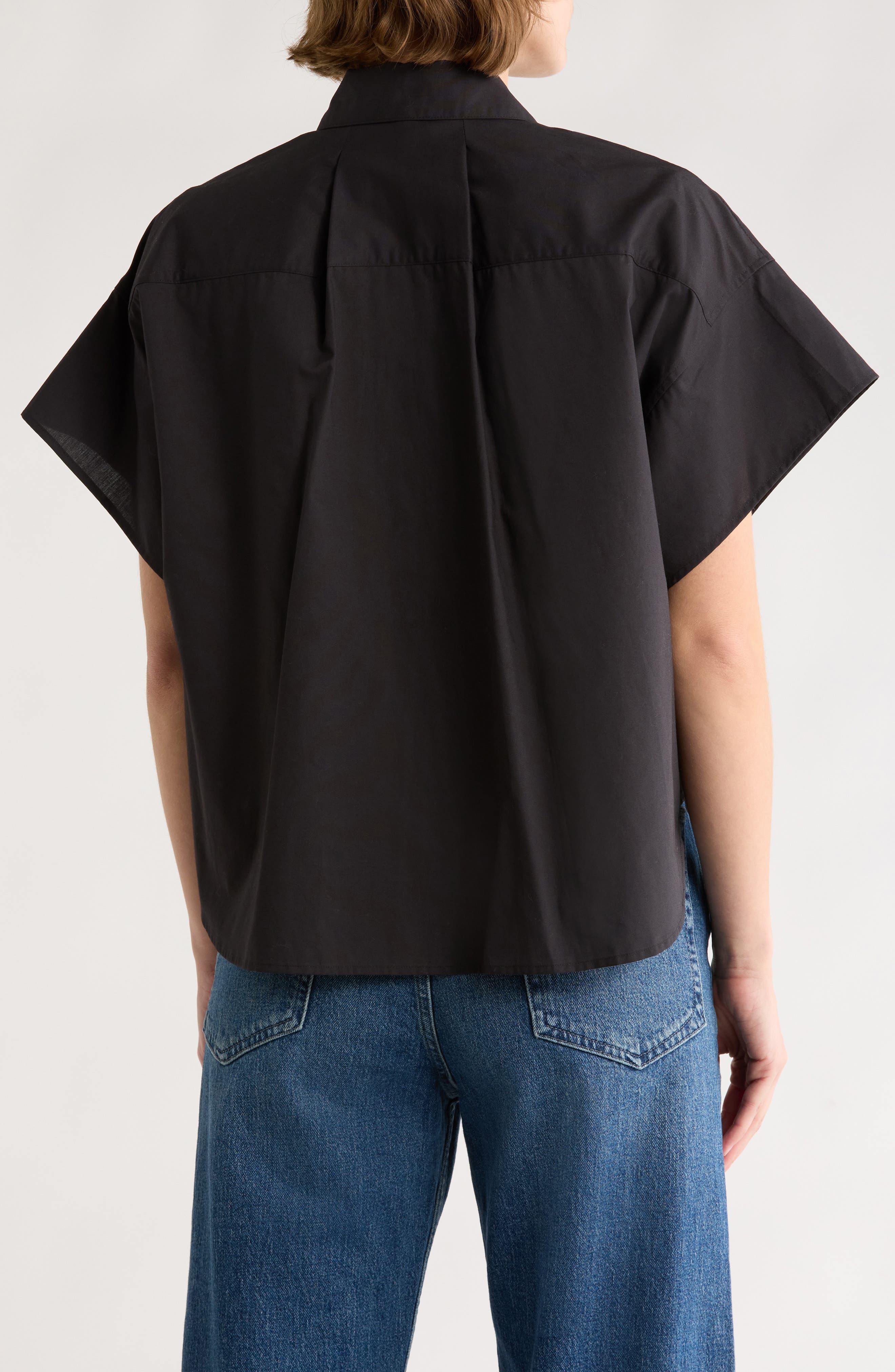 Maura Short Sleeve Cotton Poplin Button-Up Shirt - image 2