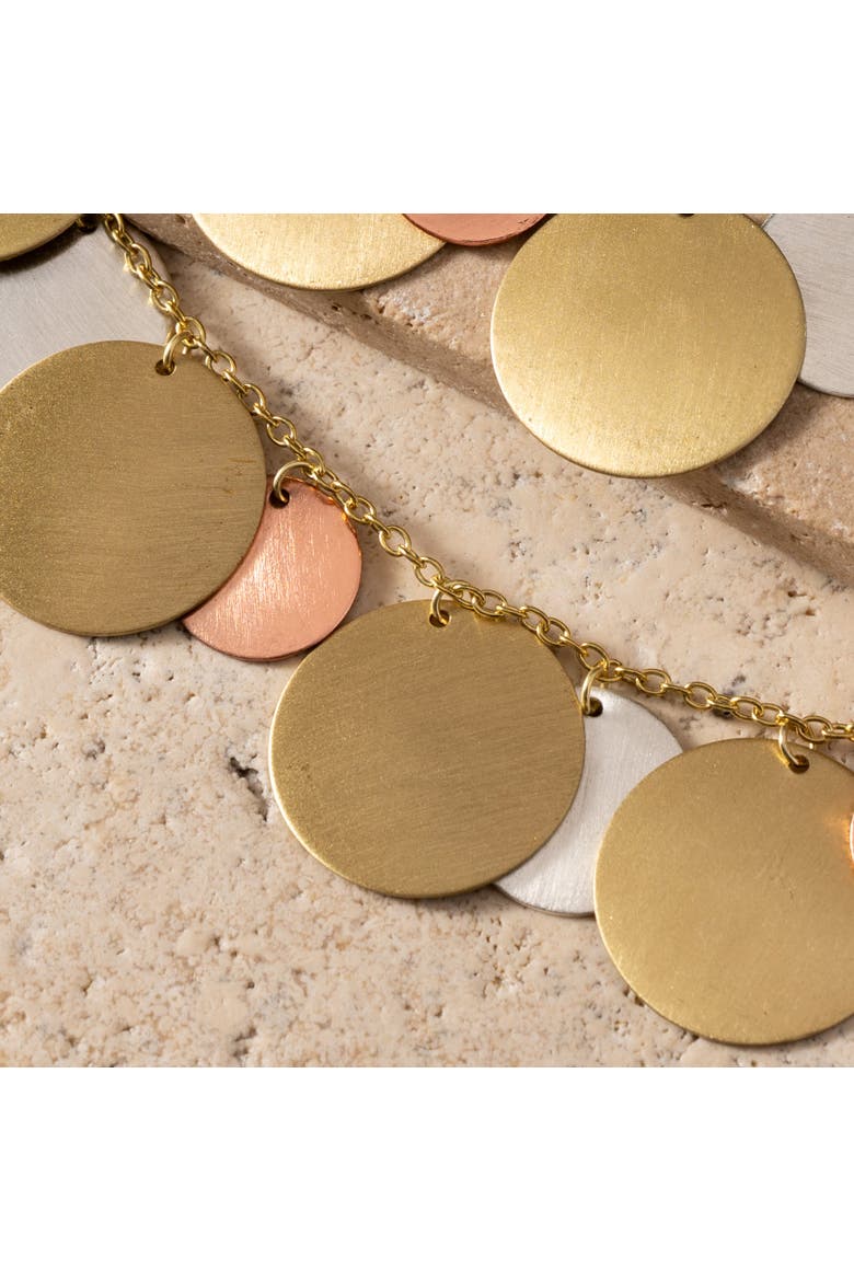 Jharana Layered Disc Necklace, Alternate, color, Mixed Metal