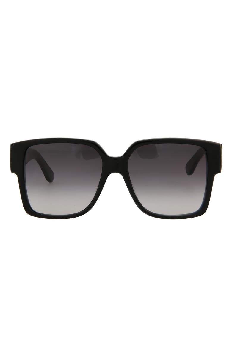 Saint Laurent 55mm Square Sunglasses, Main, color, Black Black Grey