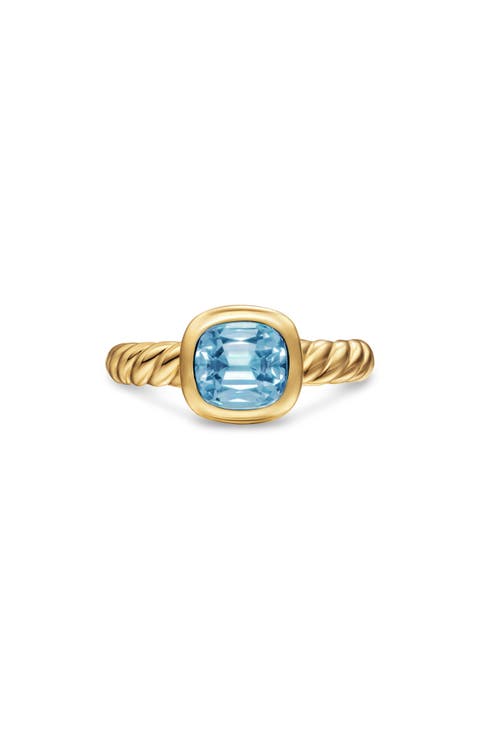 DY Mercer® Stone Ring in 18K Yellow Gold with Sky Blue Topaz, 7mm