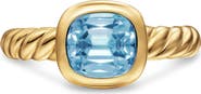 David Yurman DY Mercer® Stone Ring in 18K Yellow Gold with Sky Blue Topaz, 7mm