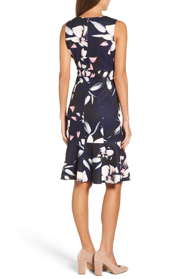 Stretch Fit & Flare Dress, Alternate, color, BLUE MULTI