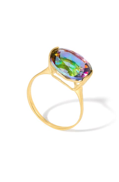 Oval Semiprecious Stone Solitaire Ring