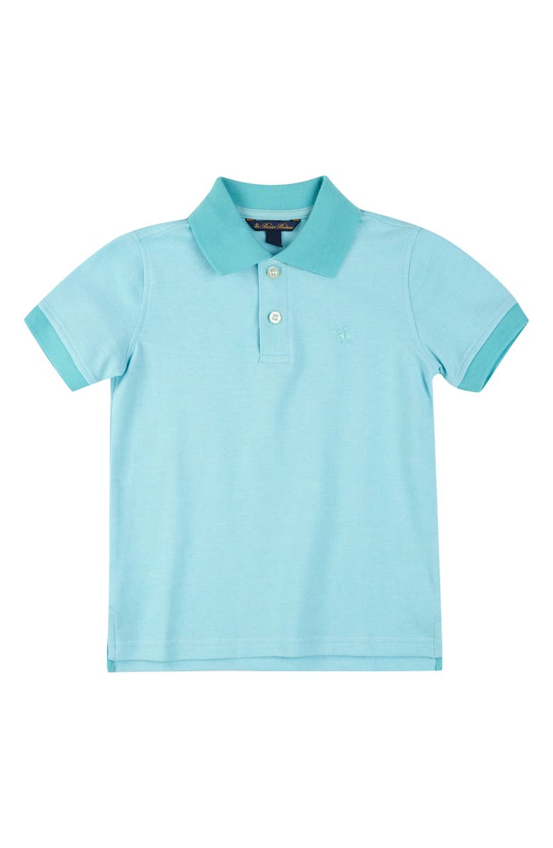Brooks Brothers Kids' Tonal Contrast Cotton Piqué Polo, Main, color,