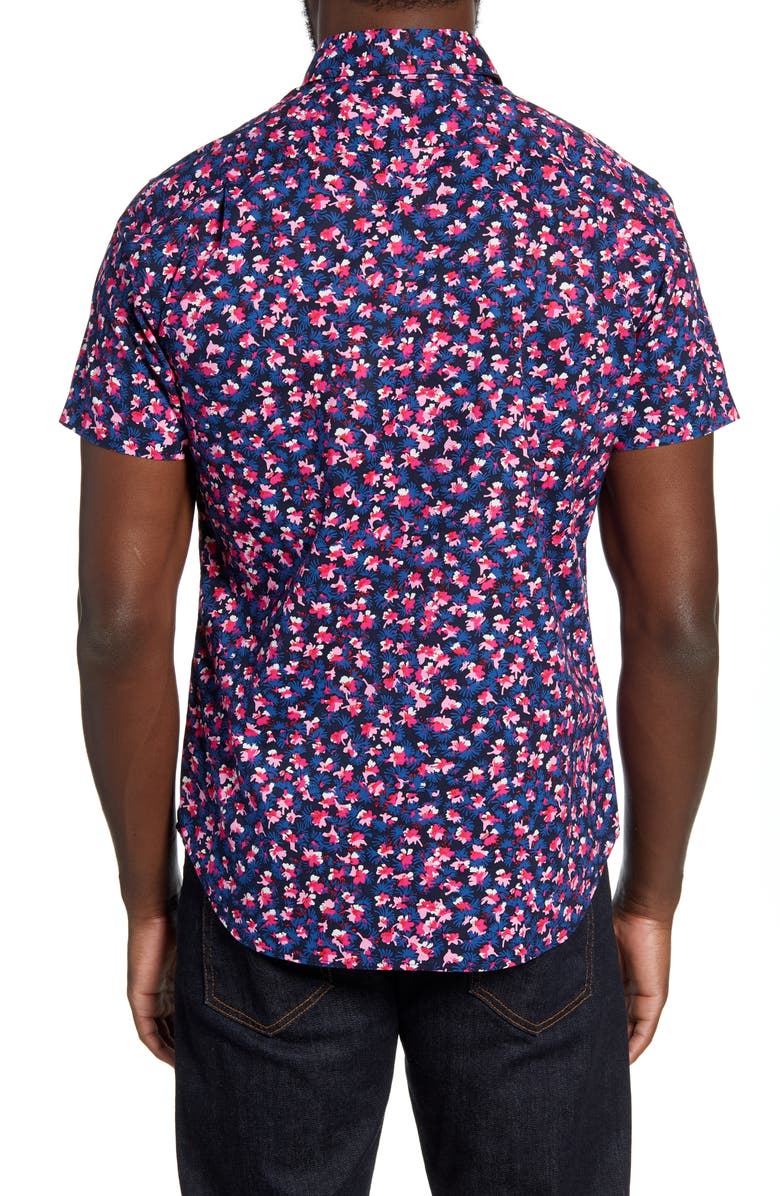 Bonobos Slim Fit Floral Short Sleeve Button-Down Shirt, Alternate, color,