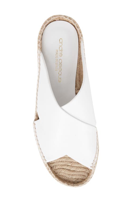 Andre Assous Estelle Espadrille Platform Slide Sandal In White