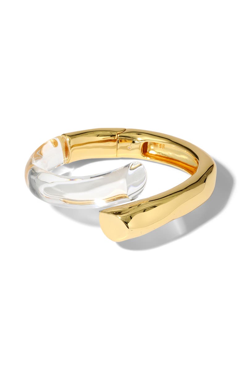 Alexis Bittar Liquid Lucite<sup>®</sup> Bypass Bracelet, Main, color, Gold/ Clear