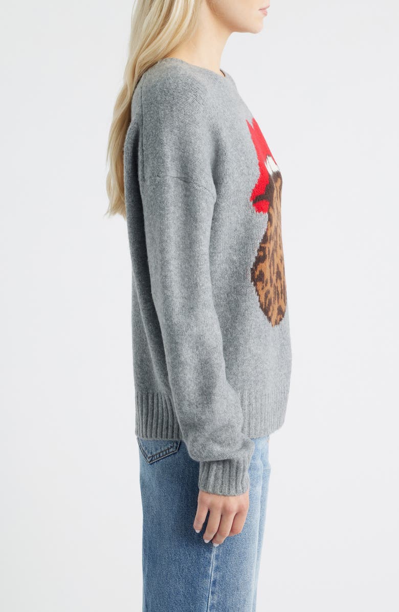 Lucky Brand Cloud Soft Rolling Stones Hot Lips Intarsia Sweater, Alternate, color, Medium Heather Gray