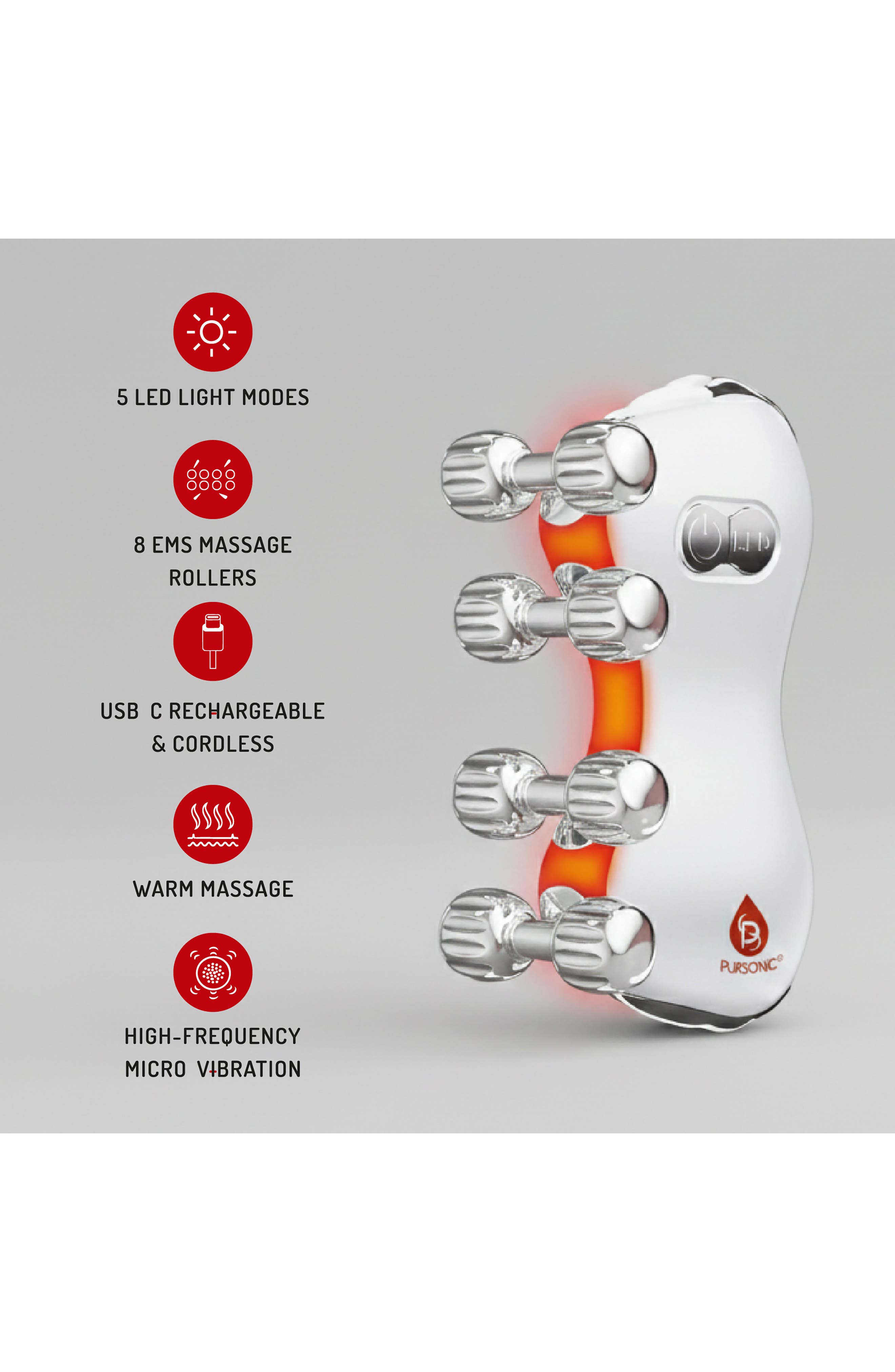 5-in-1 LED Light Therapy Skin Roller Massager