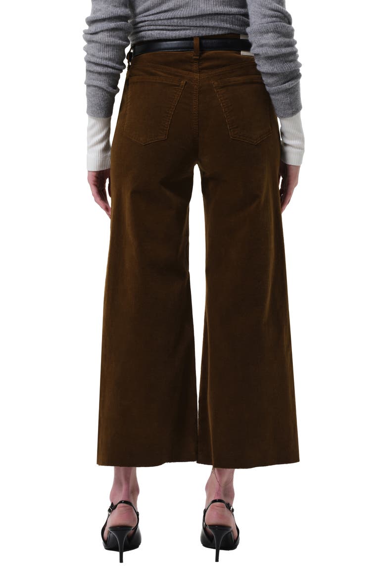 Lyra Raw Hem Ankle Wide Leg Corduroy Pants, Alternate, color, MANUKA BRONZE