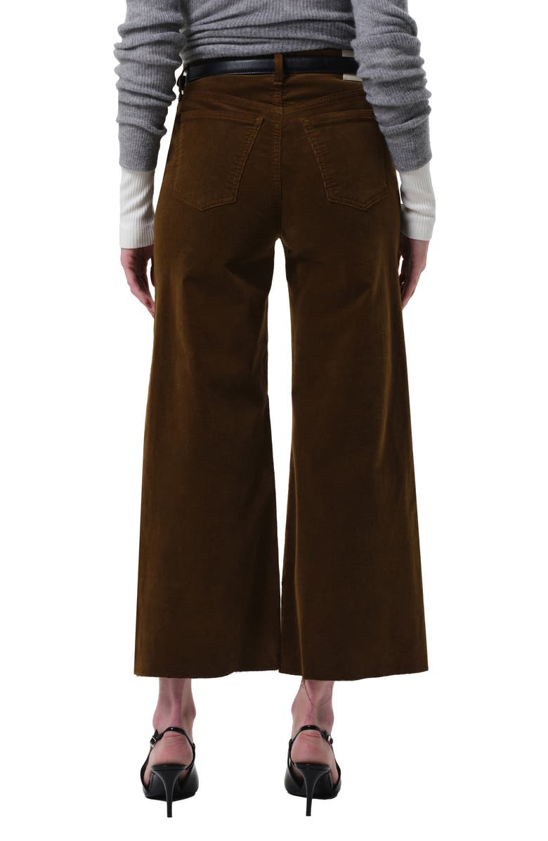 Citizens of Humanity Lyra Raw Hem Ankle Wide Leg Corduroy Pants, Alternate, color, Manuka Bronze