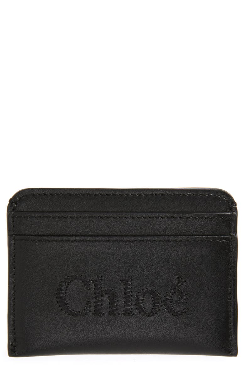 Chloé Sense Leather Card Case, Main, color, 