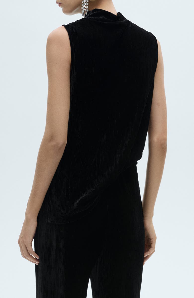 MANGO Perkins Mock Neck Corduroy Sleeveless Shell Top, Alternate, color, 