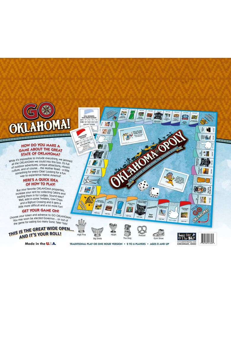 Oklahoma Opoly Board Game, Alternate, color, Multicolored