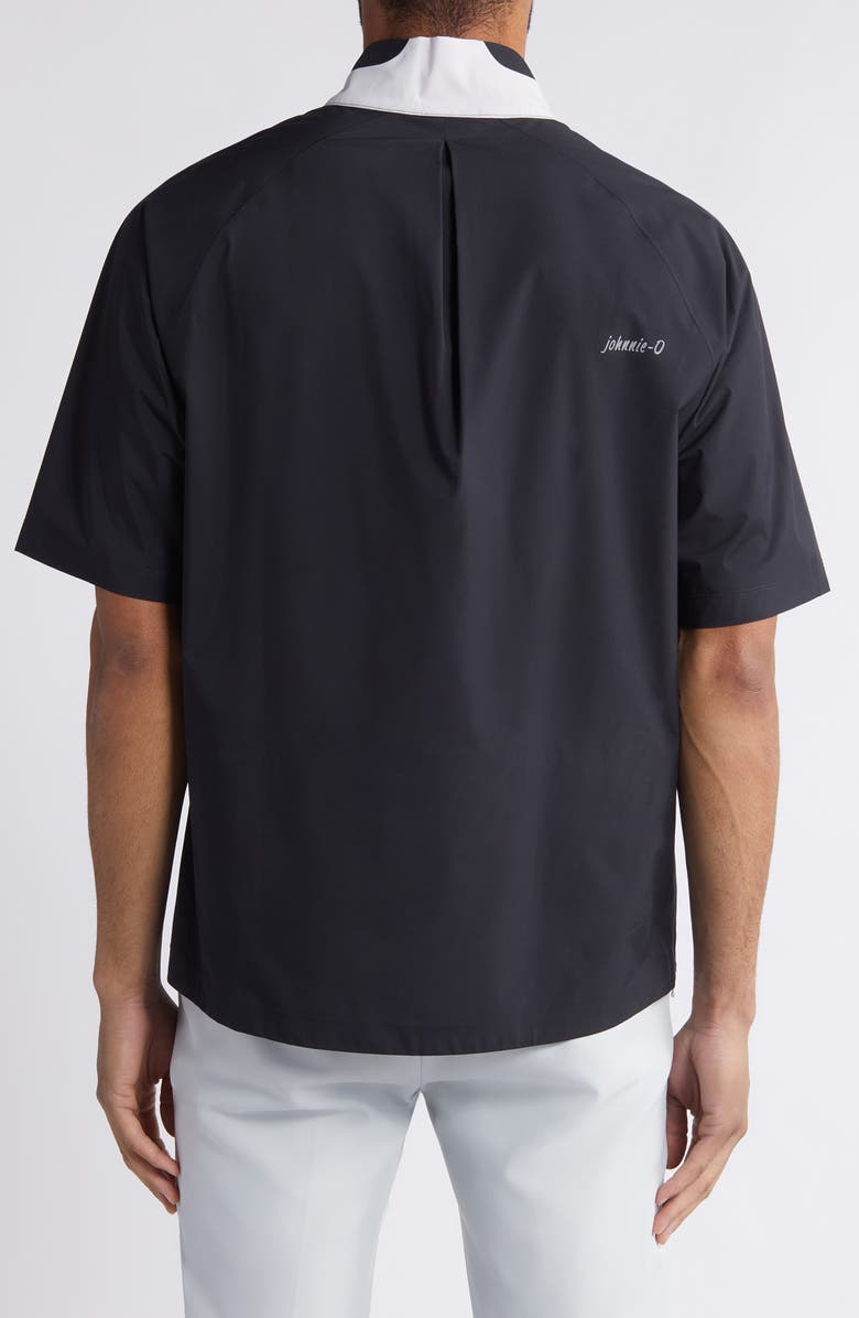 johnnie-O Stealth Stowable Short Sleeve Pullover Rain Jacket, Alternate, color, Black