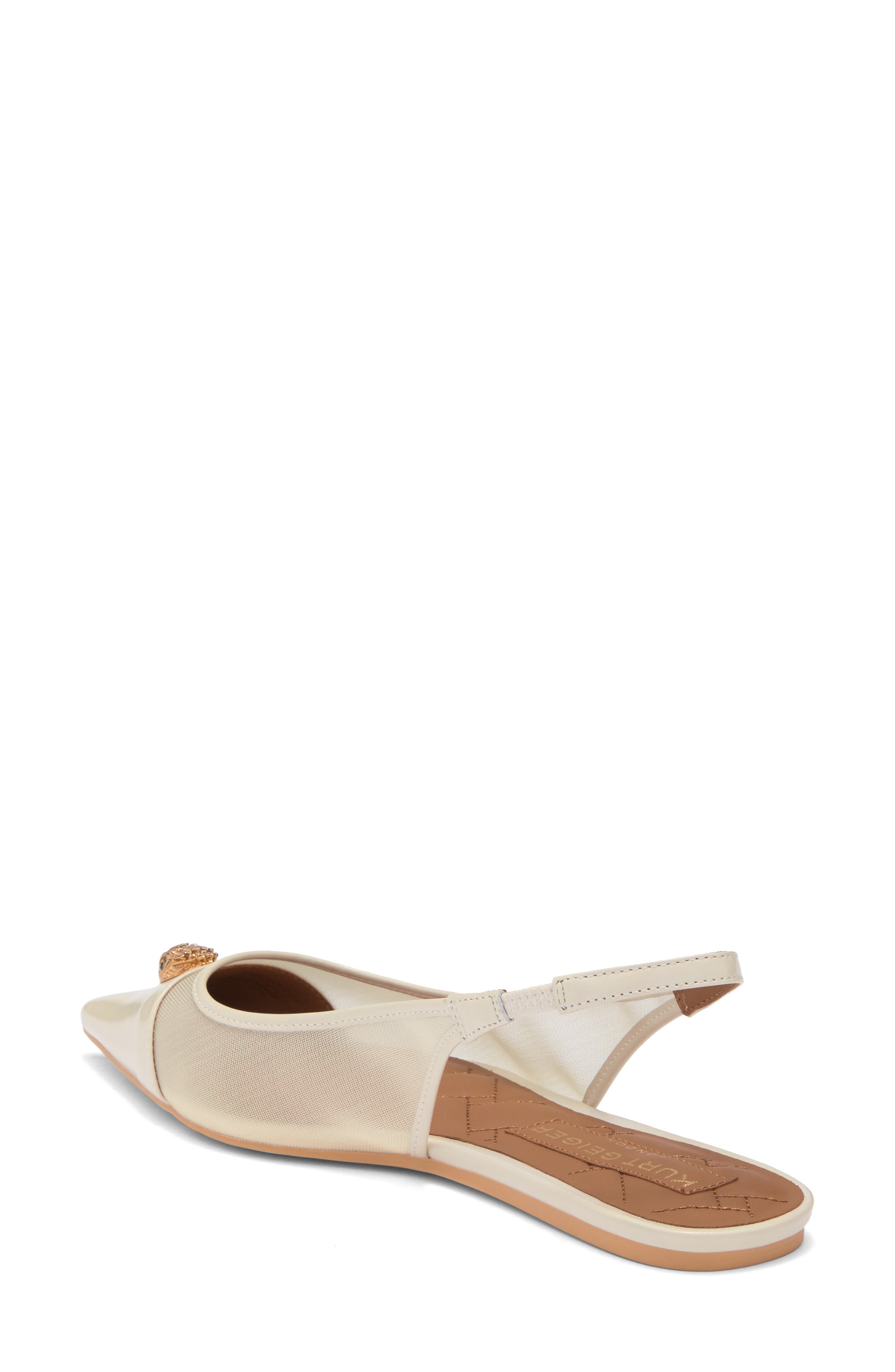 Kurt Geiger London Belgravia Eagle Slingback Flat, Alternate, color, Open White