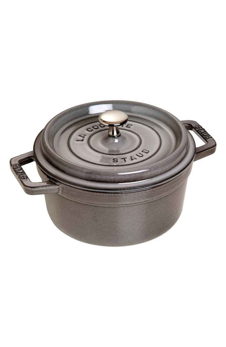 Staub 2.75-Quart Enameled Cast Iron Dutch Oven, Main, color, Graphite Grey