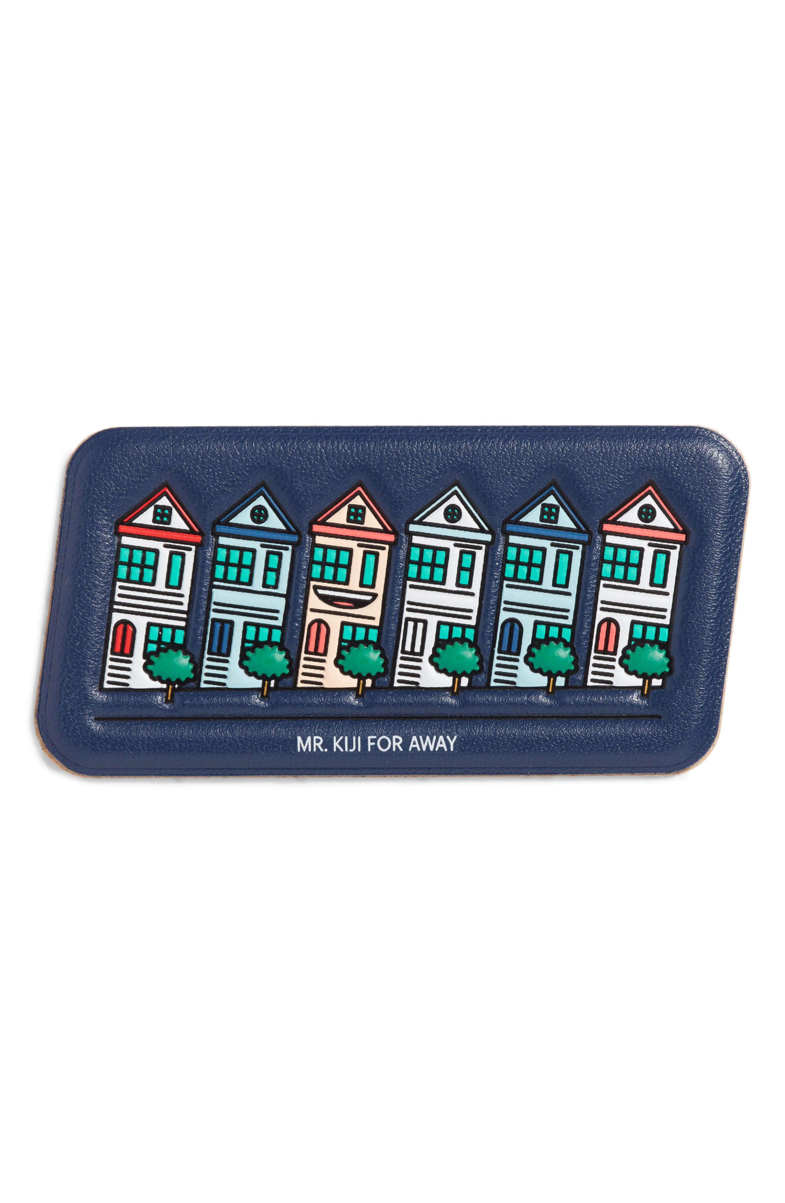 Away x Mr. Kiji Around the World San Francisco Leather Luggage Sticker, Main, color, 