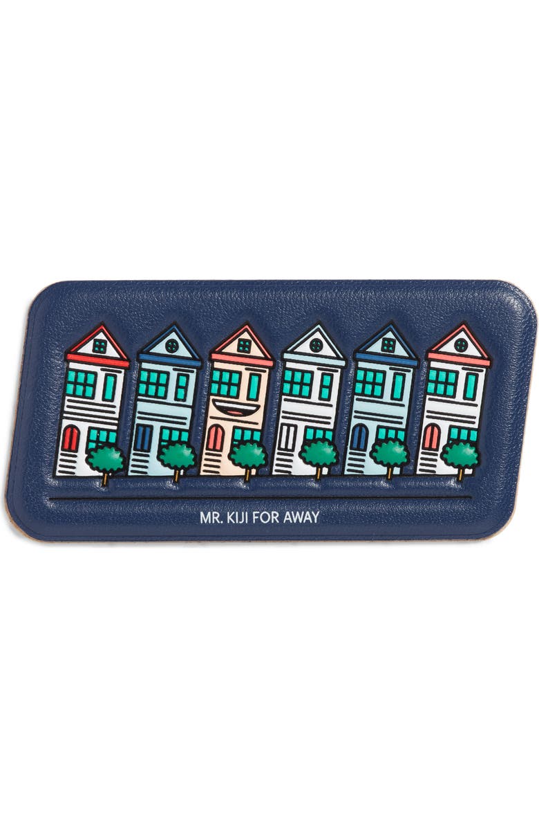 Away x Mr. Kiji Around the World San Francisco Leather Luggage Sticker, Main, color,