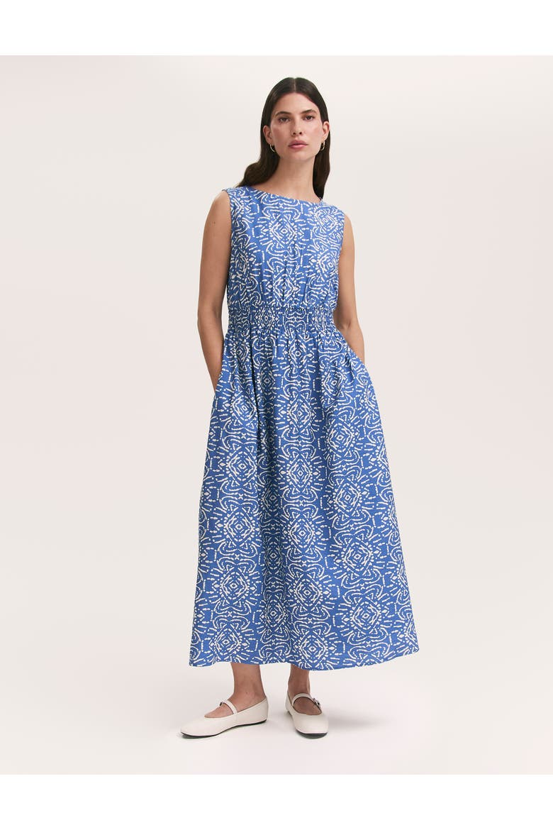 Willow Floral Sleeveless Midi Dress, Alternate, color, Blue Batik