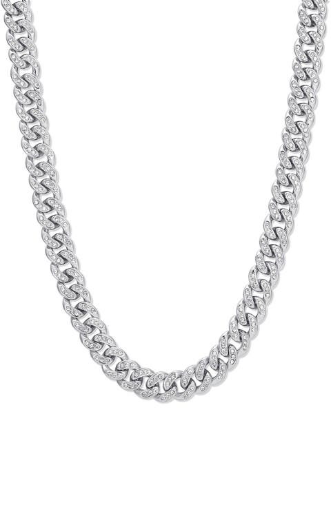 Men's Cubic Zirconia Chain Link Necklace
