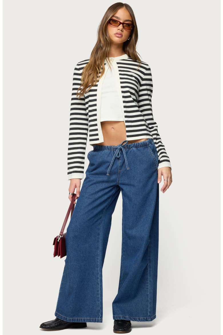 Jenie Split Front Cardigan, Alternate, color, BLACK-AND-WHITE