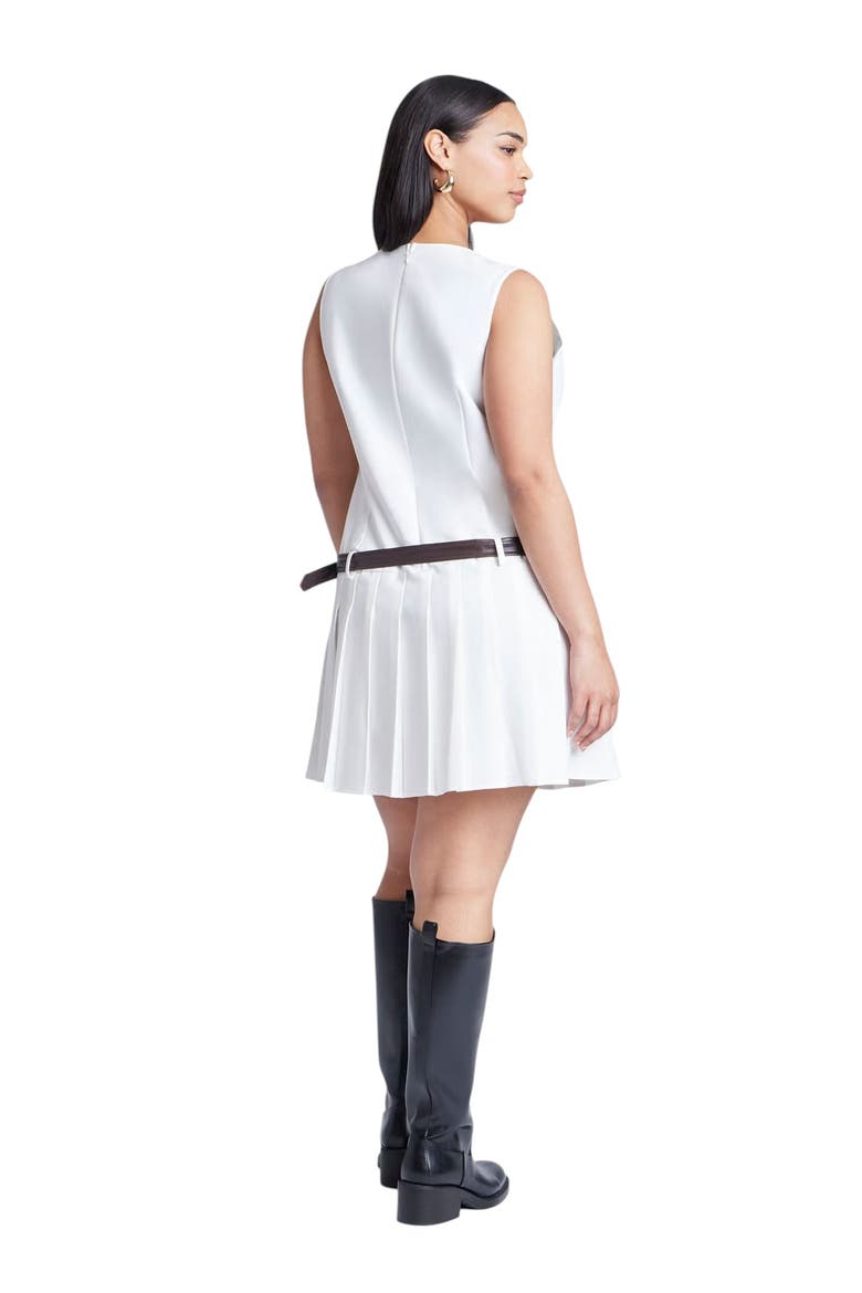 Pleated Mini Dress With Belt, Alternate, color, SUGAR SWIZZLE