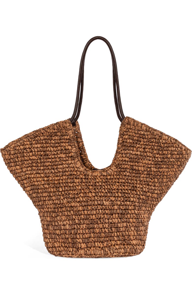 Sam Edelman Lynn Paper Raffia Tote, Alternate, color, Dark Brown