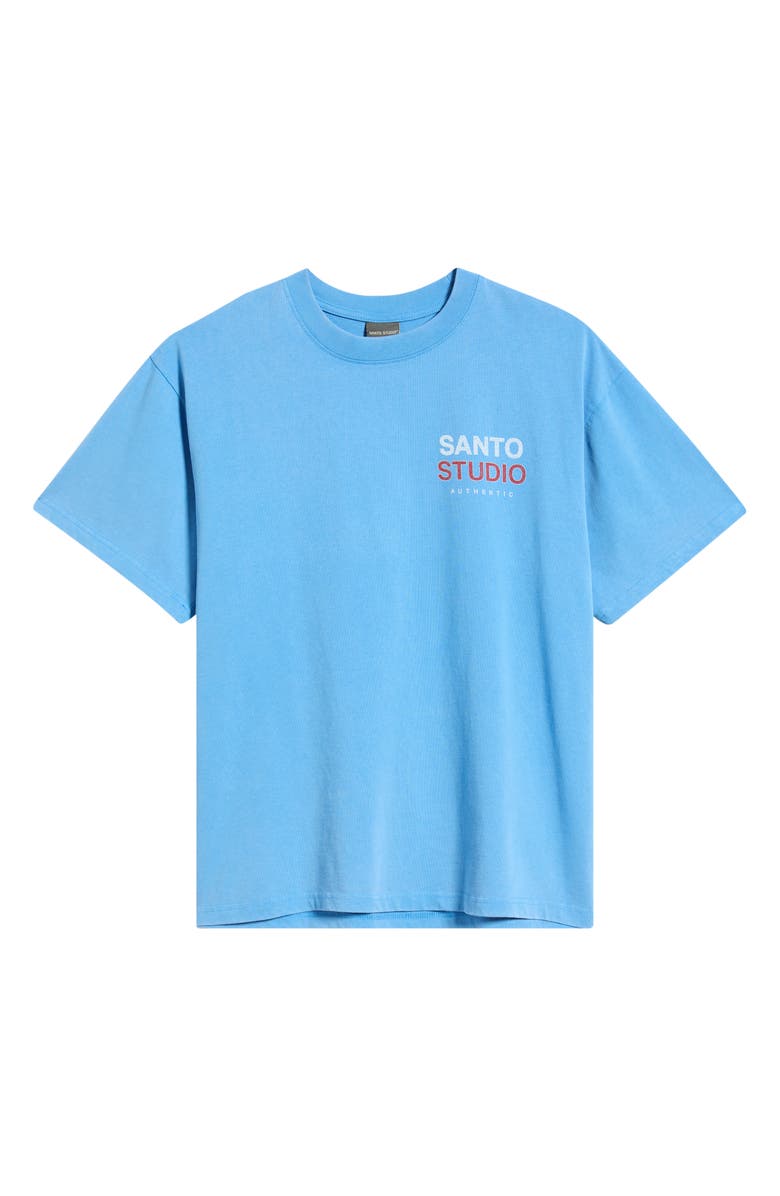 SANTO STUDIO Authentic Cotton Graphic T-Shirt, Alternate, color, Dusty Blue