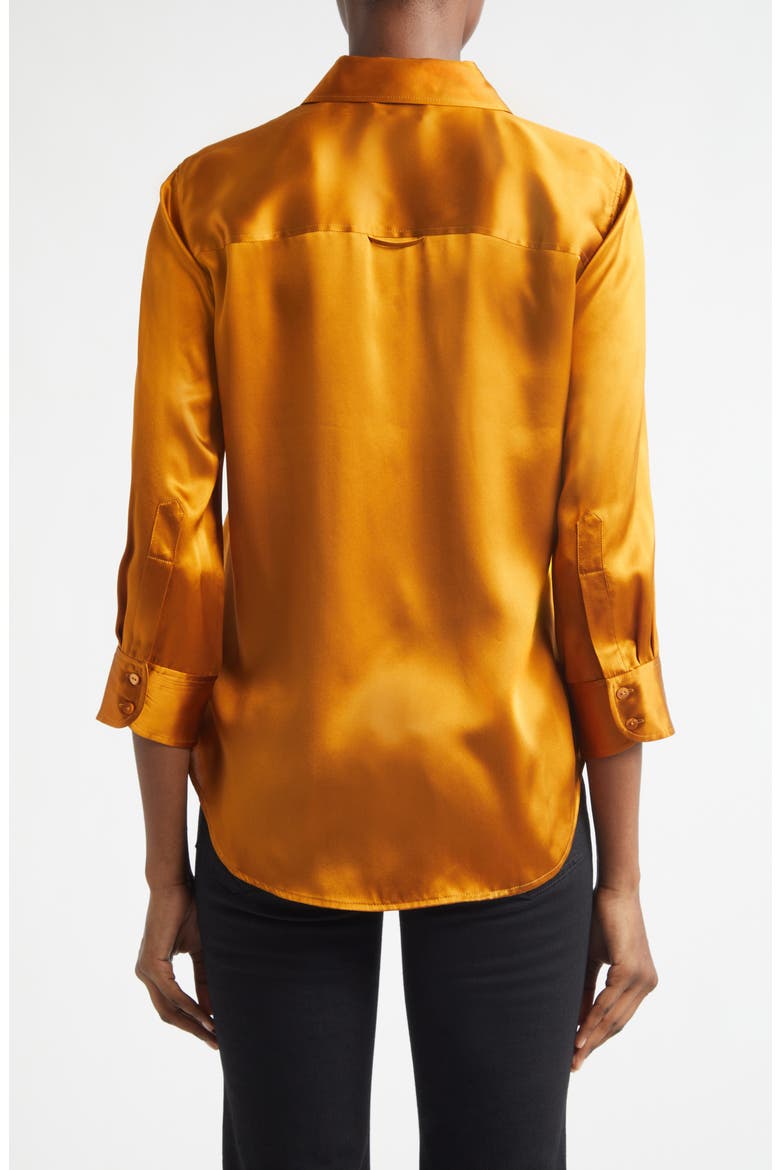 Dani Silk Charmeuse Blouse, Alternate, color, DIJON