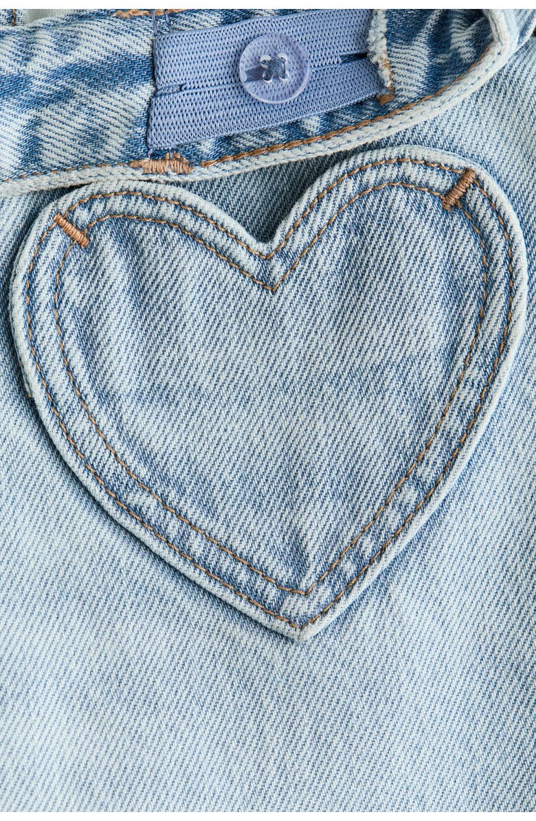 H&M Motif-detail Wide Leg Jeans, Alternate, color, Light Denim Blue