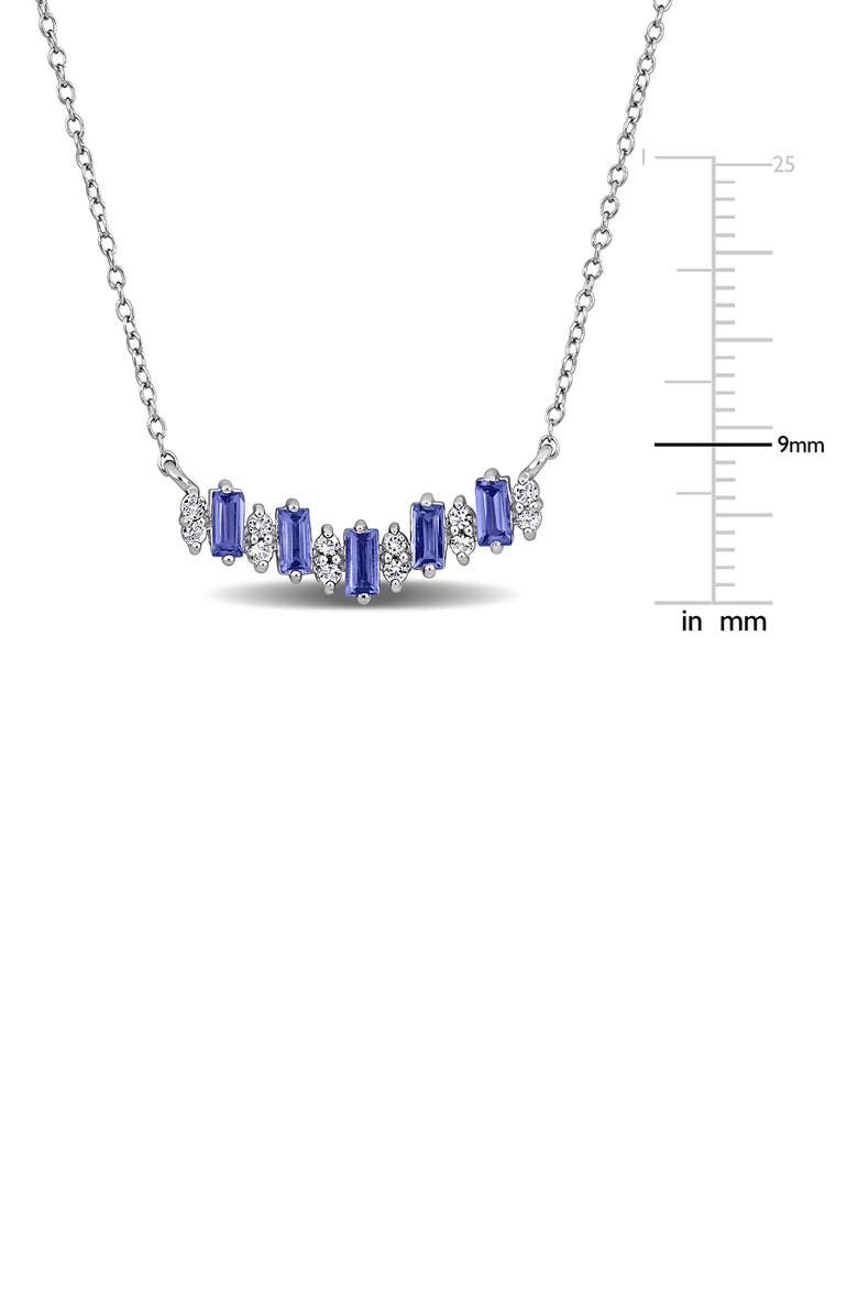 DELMAR Tazanaite & White Sapphire Bar Penant Necklace, Alternate, color, Purple