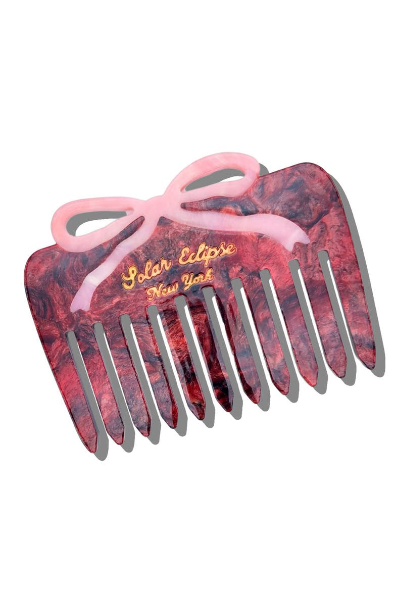 Hand Painted Bow Claw Clip & Comb Set, Alternate, color, PINK