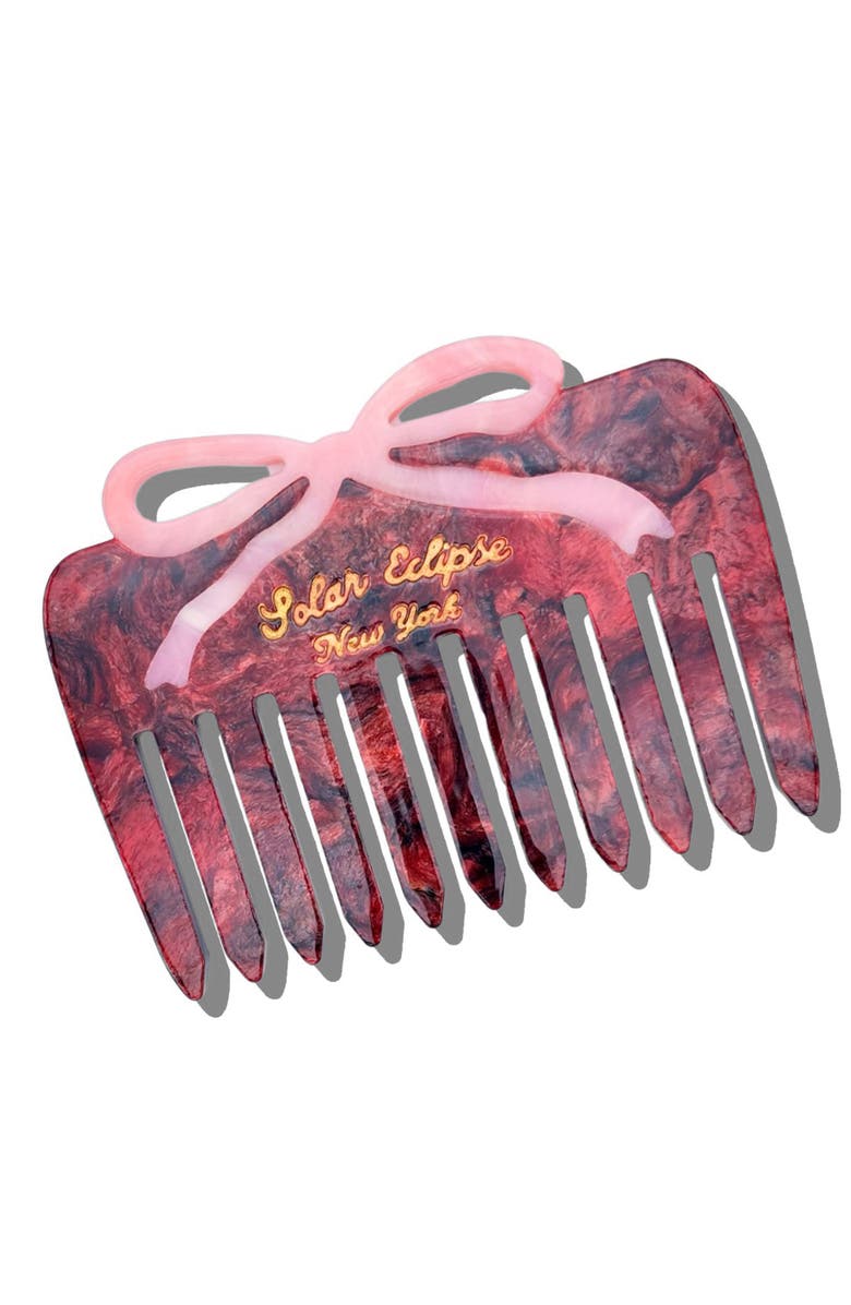 Solar Eclipse Hand Painted Bow Claw Clip & Comb Set, Alternate, color, Pink