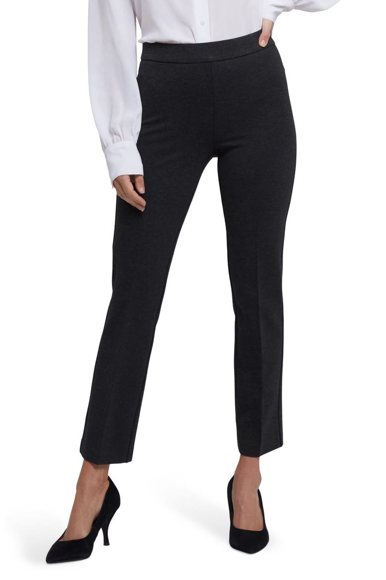 Pull-On Ankle Straight Leg Pants, Main, color, CHARCOAL HEATHER
