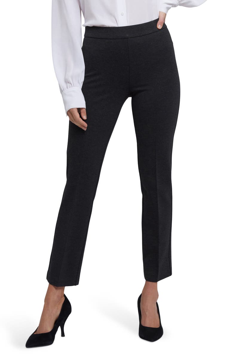 NYDJ Pull-On Ankle Straight Leg Pants, Main, color, Charcoal Heather