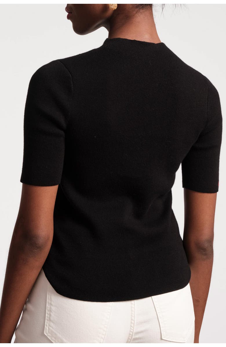 Frances Valentine Marie Sweater Solid Cotton, Alternate, color, Black