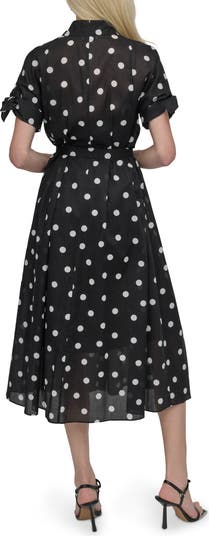 Pleated Fit & Flare Midi Dress