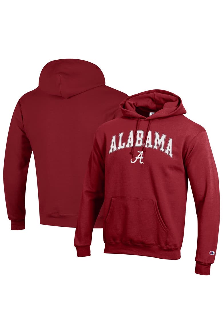 Men's Champion  Crimson Alabama Crimson Tide Arch Over Logo Pullover Hoodie, Main, color, Crimson