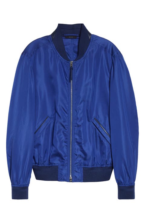 Technical Silk Poplin Bomber Jacket