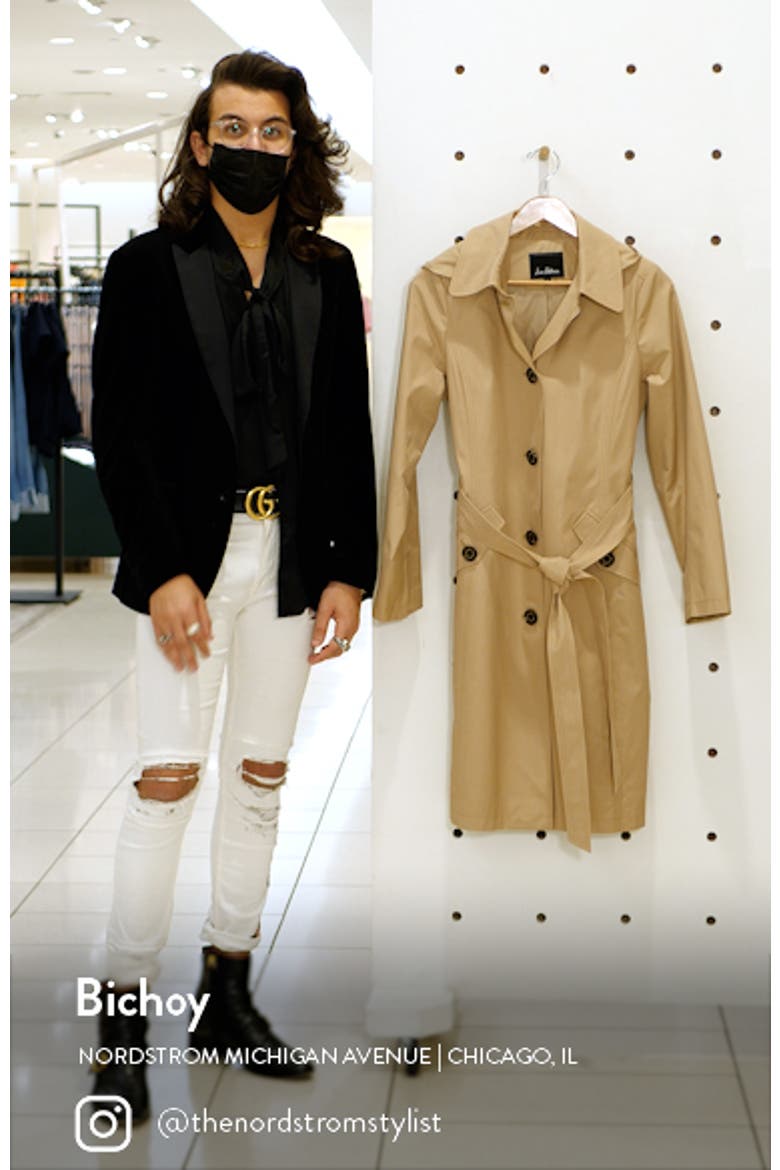 Water Repellent Belted Trench Coat with Removable Hood video