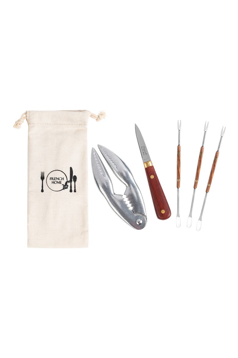 6-Piece Seafood Tool Set, Alternate, color, WOOD