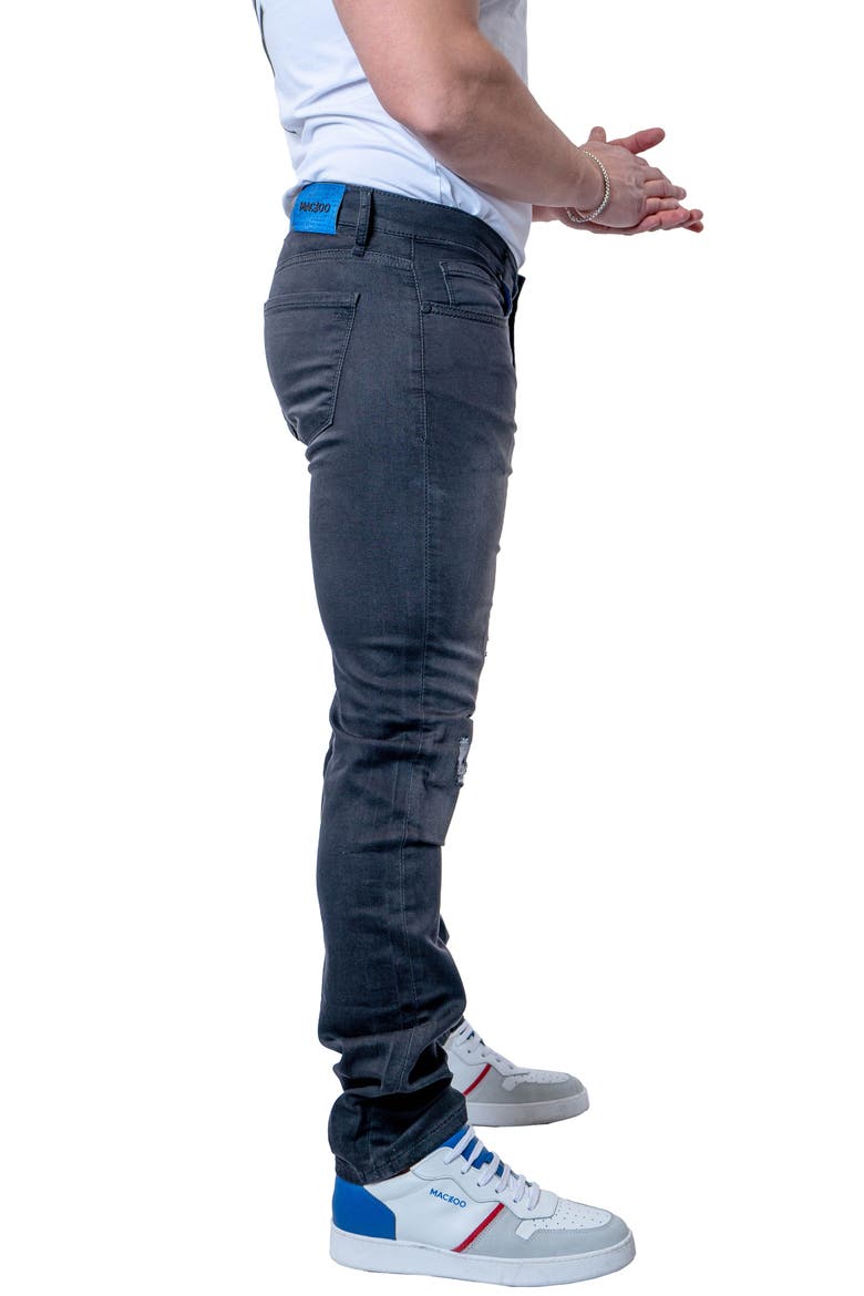 Tipped Athletic Fit Stretch Jeans, Alternate, color, GREY
