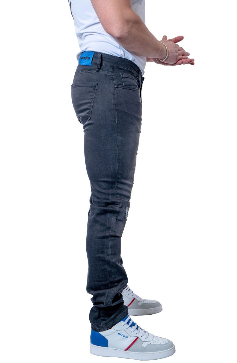 Maceoo Tipped Athletic Fit Stretch Jeans, Alternate, color, Grey