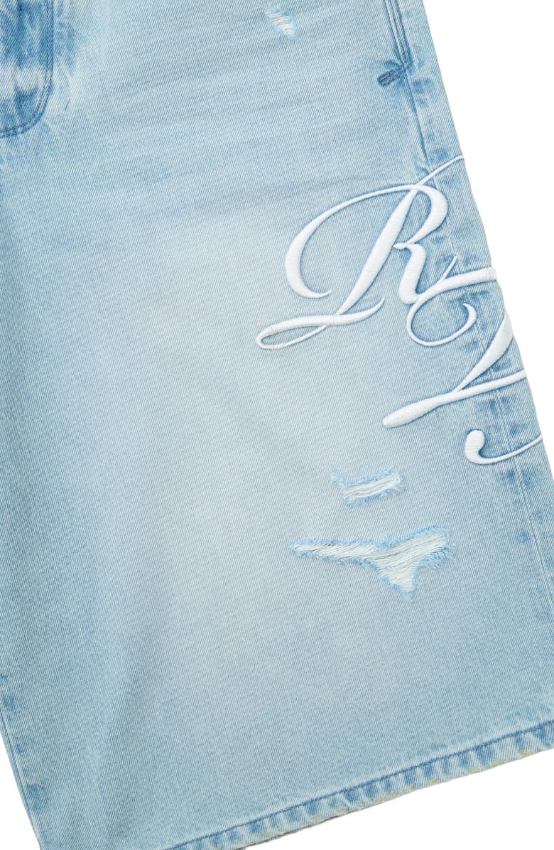 RtA Gustavo Oversize Denim Bermuda Shorts, Alternate, color, Soft Horizon Cursive